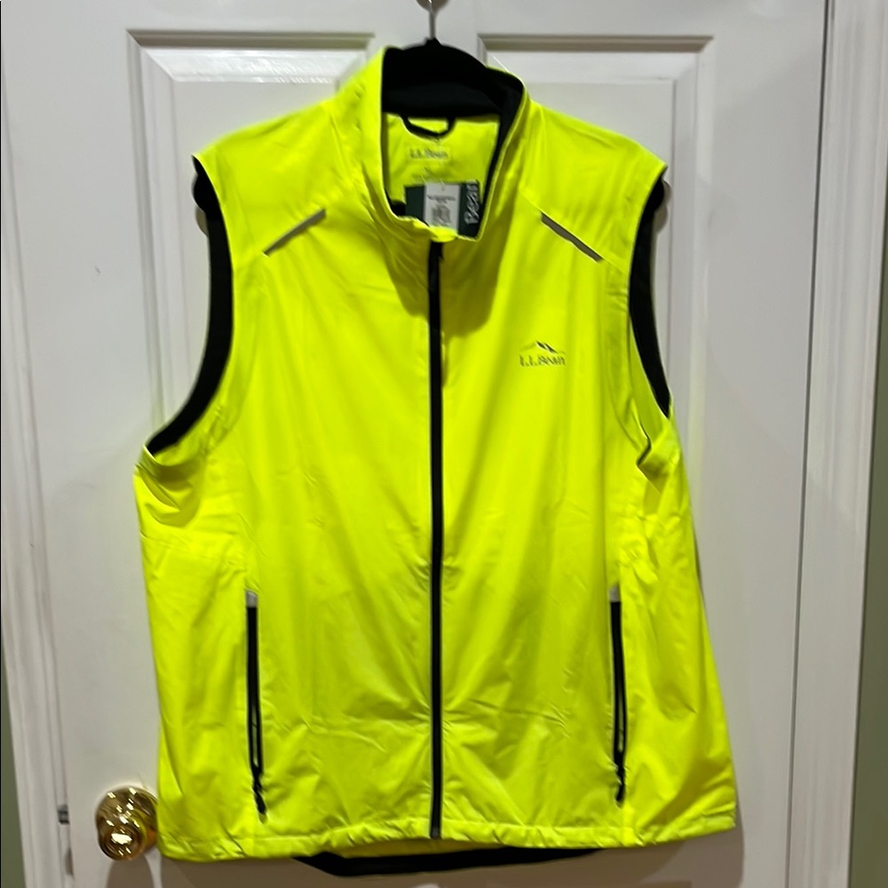 L.L. Bean Yellow Sleeveless Vest with Full Zip